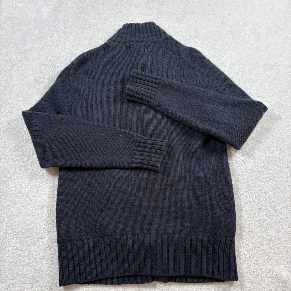 Banana Republic Cardigan Sweater Mens Medium Navy Blue Cotton Cozy Toggle‎ Front